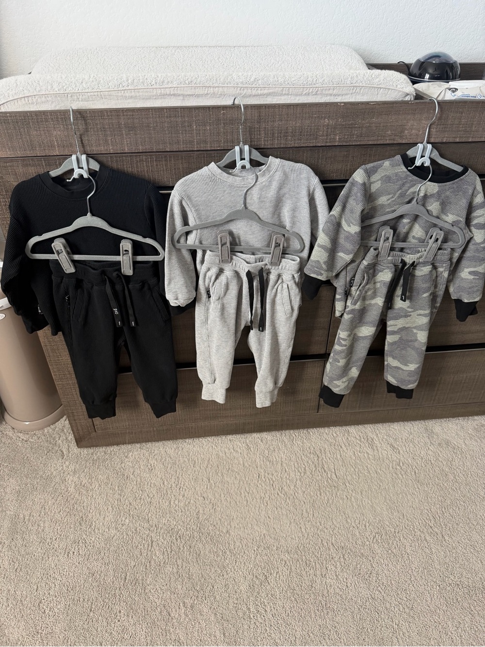 3-Pack Toddler Jogger Sets - Black, Gray & Camo